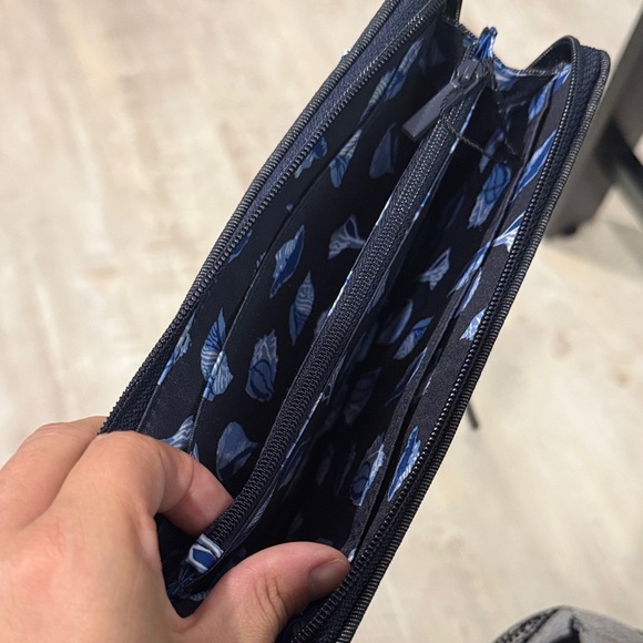 Vera Bradley Black Wallet with Red and Blue Nautical Design - Picture 2 of 2